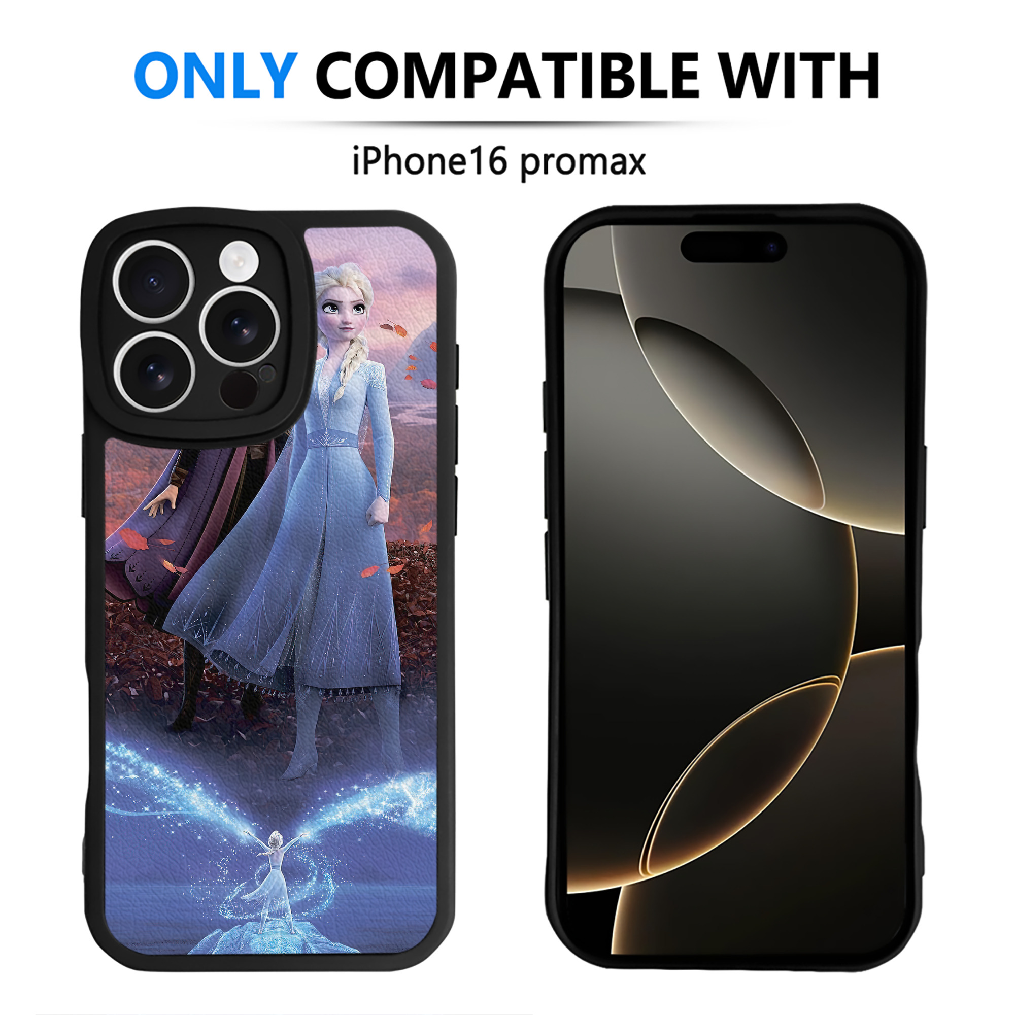 （画像用） アナと雪の女王 アンナ エルサ Frozen Anna Elsa 【iPhone 16シリーズ対応】シリコンスマホケース（レザー調） 材質：シリコン